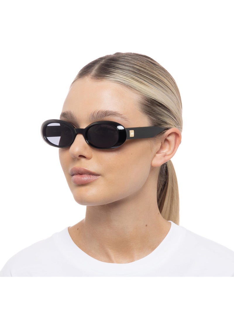 Le Specs Le Specs Work It! Sunglasses - Black, Oval, Unisex, Minimalist Sleek Style  - Image 2