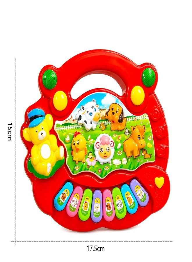 VGRASSP Cute Musical Mini Animal Farm Piano Toy for Boys and Girls 17.5cm x 15cm (Farm Piano) - Image 2