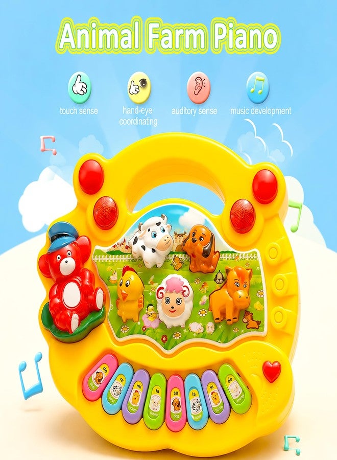 VGRASSP Cute Musical Mini Animal Farm Piano Toy for Boys and Girls 17.5cm x 15cm (Farm Piano) - Image 1