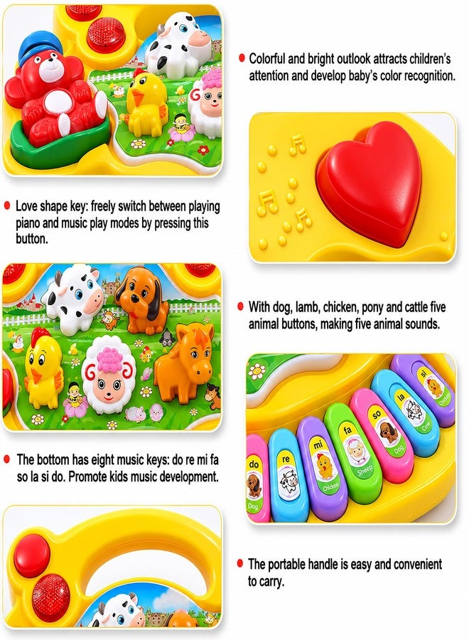 VGRASSP Cute Musical Mini Animal Farm Piano Toy for Boys and Girls 17.5cm x 15cm (Farm Piano) - Image 3