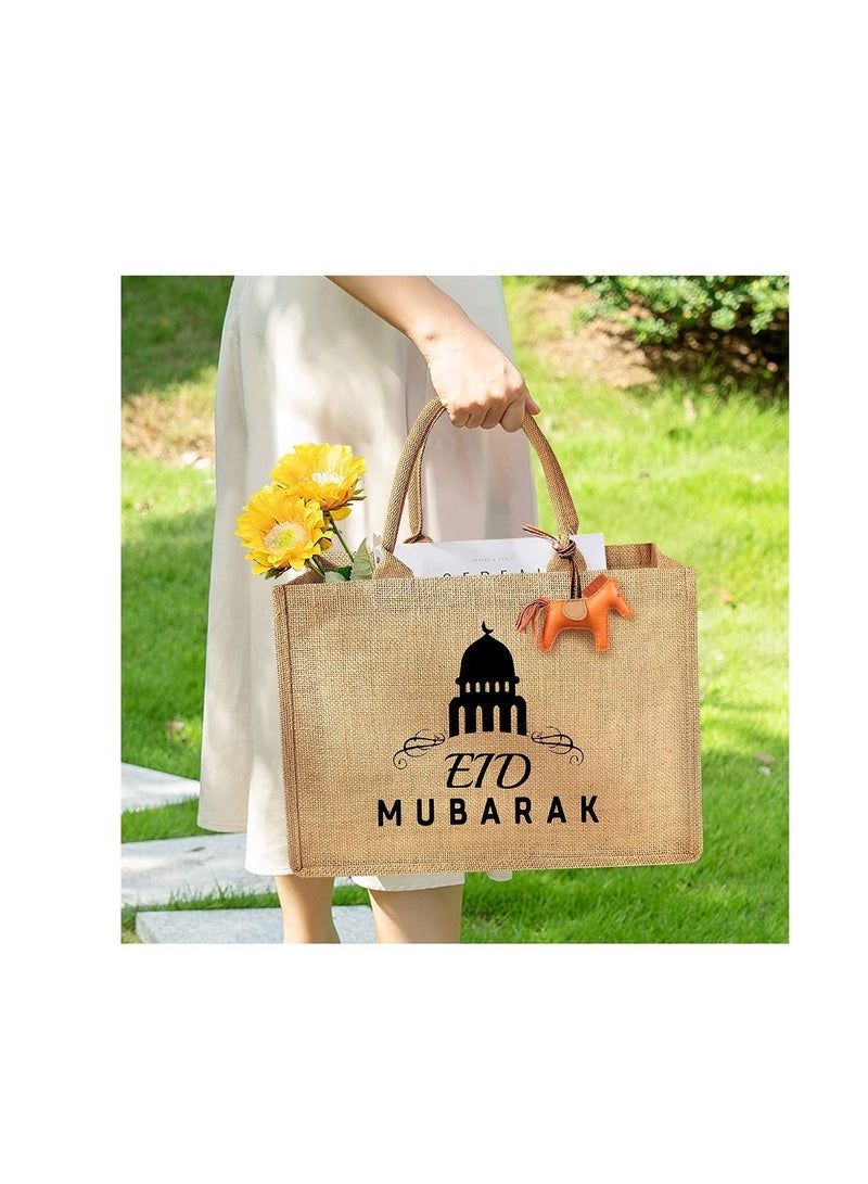 PRINTSHOP4ME Eid Mubarak Design Printed Reusable Tote Or Jute Bag - Image 5