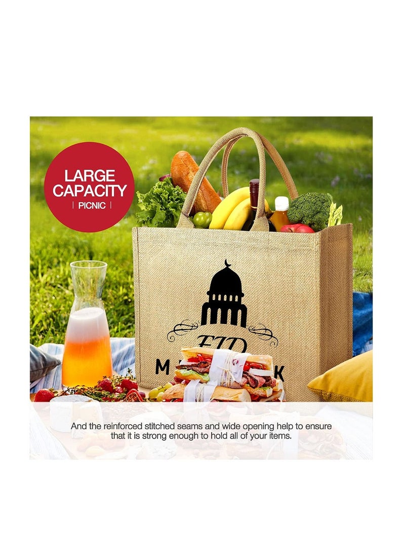 PRINTSHOP4ME Eid Mubarak Design Printed Reusable Tote Or Jute Bag - Image 4
