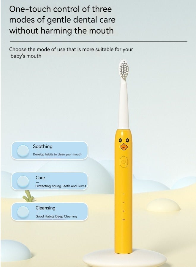 فرشاة أسنان كهربائية Yellow Duck Kids Sonic ، للأولاد والبنات من سن 3 إلى 12 عامًا مع تذكير كل 30 ثانية ، ومؤقت لمدة دقيقتين ، ومحرك 20000/دقيقة ، و3 أوضاع ، وبطارية تدوم 100 يوم ، ومقاومة للماء بمعيار IPX7 - Image 3