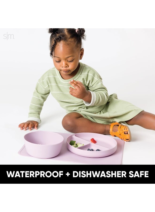 Simple Modern Silicone Placemat for Baby, Toddlers, Kids | Non-Slip Baby Eating Table Food Mat for Restaurants and Dining Table | Piper Collection | Hearts on Pink - Image 4