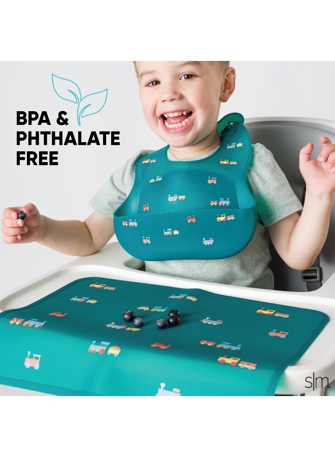 Simple Modern Silicone Placemat for Baby, Toddlers, Kids | Non-Slip Baby Eating Table Food Mat for Restaurants and Dining Table | Piper Collection | Hearts on Pink - Image 3