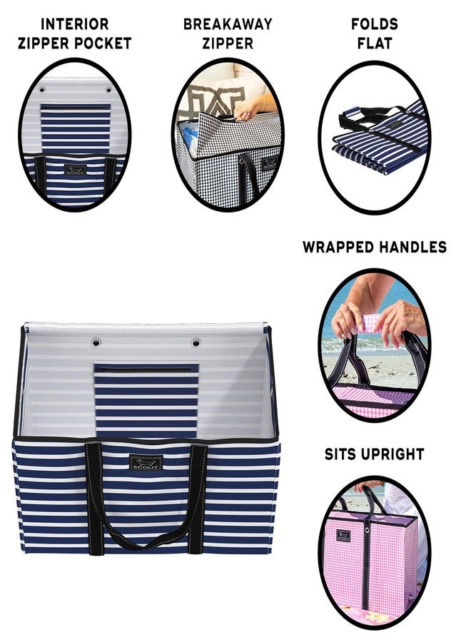 SCOUT Errand Boy - Extra Large Lightweight Utility Tote with Breakaway Zipper - Collapsible Grocery and Market or Beach Tote, Nantucket Navy, X-Large - Image 4