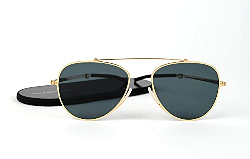 ThinOptics Milano Aluminum Case + Aviator Sunglasses, Gold Frame/G15 Lens, 54 mm - Image 4