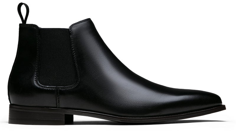 Jousen Chelsea Boots Men Polished Leather Dress Boots Stylish Classic Retro Slip On Boots for Men Black(AMY8156A Black 10.5) - Image 4