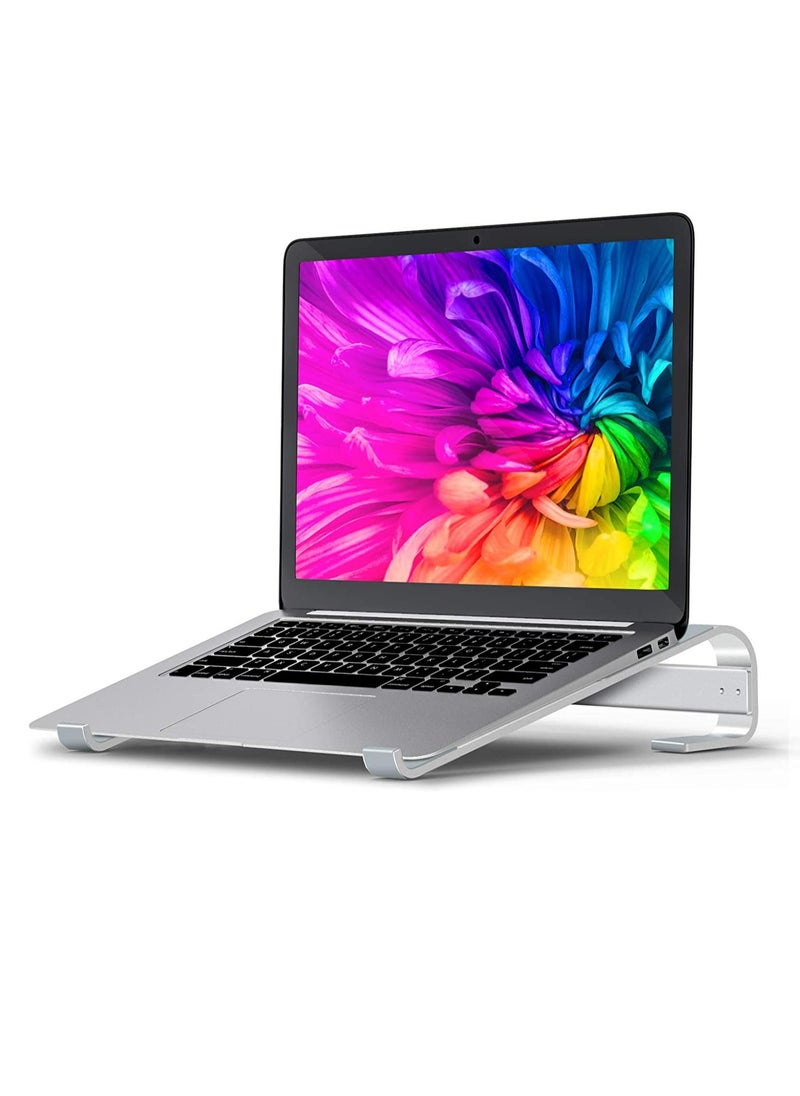 SYOSI Laptop Stand for Desk, Computer Stand Riser for Desk, Ventilated Ergonomic Aluminum Notebook Stand, For MacBook Air Pro Dell XPS HP 11 14 15.6 17.3 Inch,  For HP, Work from Home, Silver  - Image 2
