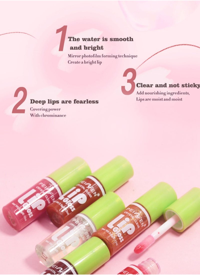 PEINFEN Crystal Clear Lip Gloss Set, Soft Moisturizing Glossy Liquid Lipstick, Hydrating Non-Sticky Plumping Lip Oil, Lip Makeup Gift for Women & Girls 6Pcs  - Image 2