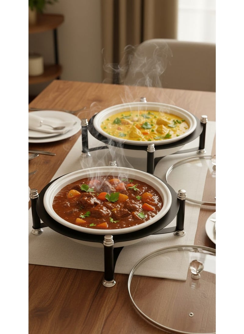 سخان بوفية صحن تقديم الطعام مدور 10 سم - Image 2