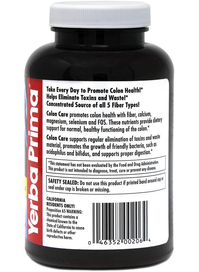 Yerba Prima Prebiotic Colon Care Capsules - 180 Count (Pack of 2), Gluten Free, Proudly Made in The USA, Non-GMO, Soluble & Insoluble Fiber, Supports A Healthy Functioning Colon - Image 3
