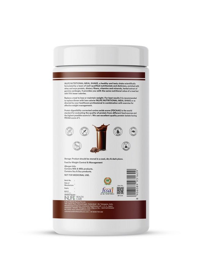 INLIFE Meal Replacement Shake | Weight Management, Nutritional Meal Protein Shake | Sugar Free, 20g Protein, 5g Fiber, 207 Calories, 500g (Chocolate) - Image 3