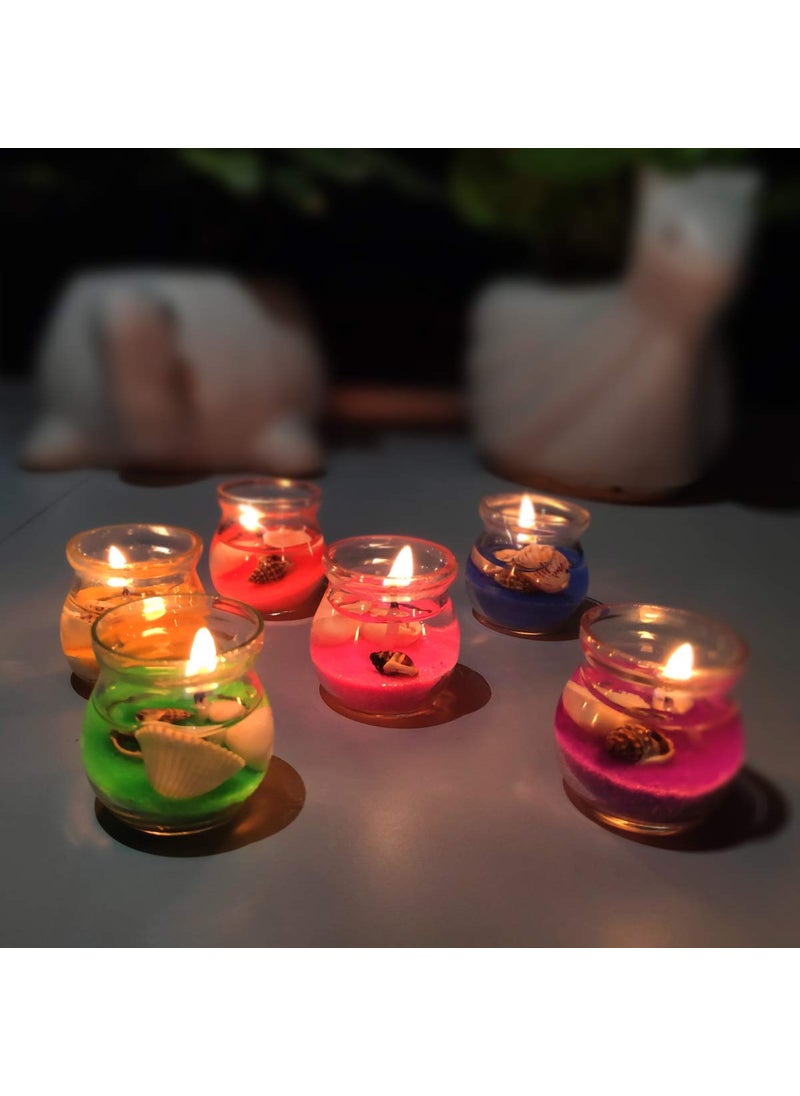 KARTIK eCraftstreet Mini Matka Gel Glass Candles Pack of 12 Smokeless Unscented Mini Matka Glass Gel Candles for Home Decoration Celebrations Burning Time 2hr3hrs Multicolor Pack of 12  - Image 2