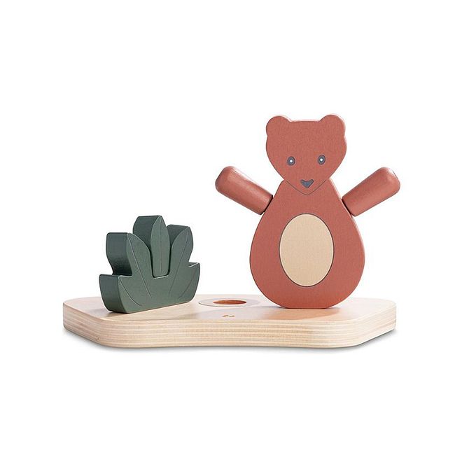 hauck دب هزّ اللعب من هاوك، لعبة رَتْل خشبية لتطوير الحواس، ملحق للعب على الكرسي العالي، 10 أشهر فما فوق، 19.5 × 11 × 13 سم - متعدد الألوان - Image 2