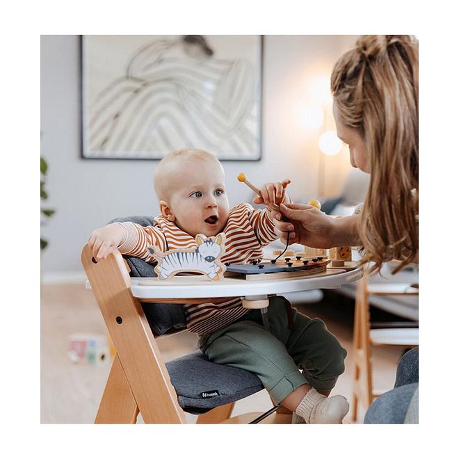 hauck دب هزّ اللعب من هاوك، لعبة رَتْل خشبية لتطوير الحواس، ملحق للعب على الكرسي العالي، 10 أشهر فما فوق، 19.5 × 11 × 13 سم - متعدد الألوان - Image 5