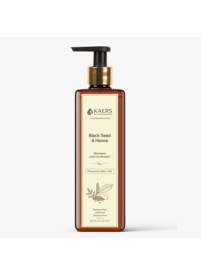 Kaers by Healthcrew - Kaers Kalonji Herbal Shampoo ; Black Seed And Henna ; Shampoo With Conditioner ; Paraben Free Sles Free Dioxane Free ; For All Hair Types ; Smooth Soft & Shiny Hair For Wow Effect ; 200 Ml - Image 1