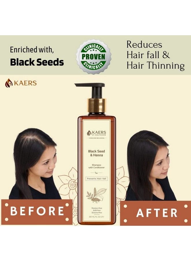 Kaers by Healthcrew - Kaers Kalonji Herbal Shampoo ; Black Seed And Henna ; Shampoo With Conditioner ; Paraben Free Sles Free Dioxane Free ; For All Hair Types ; Smooth Soft & Shiny Hair For Wow Effect ; 200 Ml - Image 1
