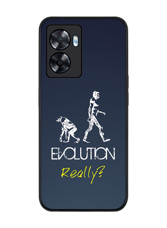 Stylizedd Rugged Black edge case for Oppo A77 5G / Oppo A57 5G, Slim fit Soft Case Flexible Cover - Evolution, Really (Grey) - Image 1