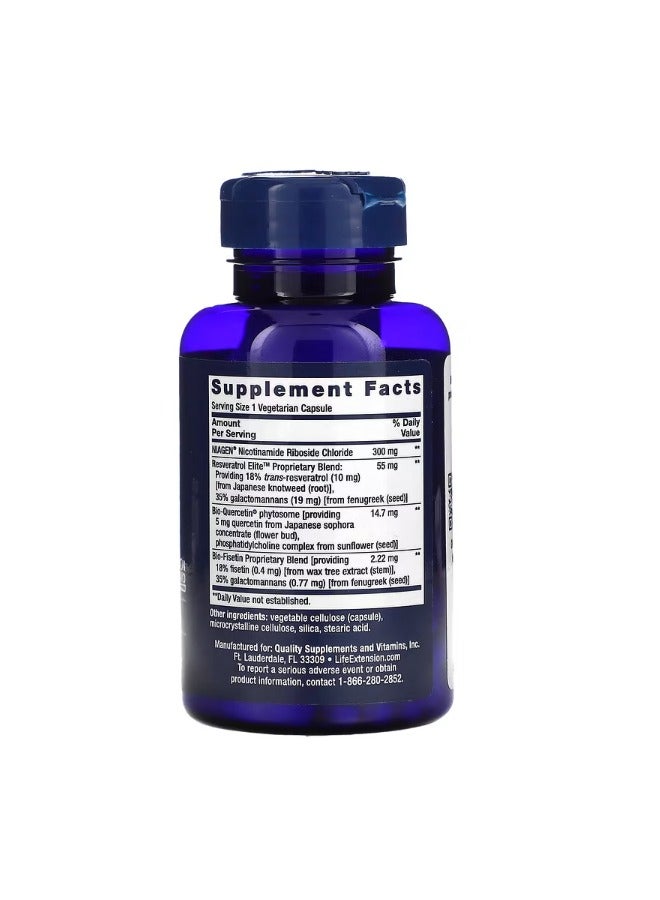 NAD Cell Regenerator and Resveratrol Elite 30 Vegetarian Capsules