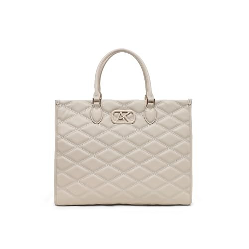 Akiki London Women's Paddington Large Quilted Box Satchel Handbag|Detachable shoulder strap|3 internal pockets|Office bag for Women - Image 1