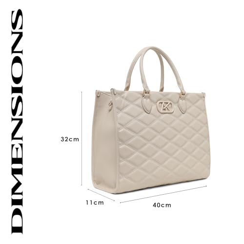 Akiki London Women's Paddington Large Quilted Box Satchel Handbag|Detachable shoulder strap|3 internal pockets|Office bag for Women - Image 3