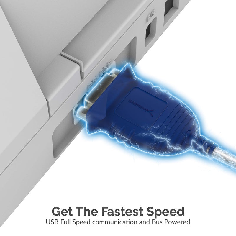 SABRENT كابل محول SABRENT USB 2.0 إلى تسلسلي (9 دبابيس) DB 9 RS 232، شريحة Prolific، صواميل سداسية، [Windows 10/8.1/8/7/VISTA/XP، Mac OS X 10.6 وما فوق] 6 أقدام (CB-9P6F) - Image 5