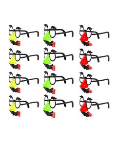 Excefore 12 Pcs Funny Props Nose Mustache Glasses, with Big Nose Eyebrows and Mustache, Disguise Glasses, Suitable for Parties, Funny Photos, Random Color  - Image 1