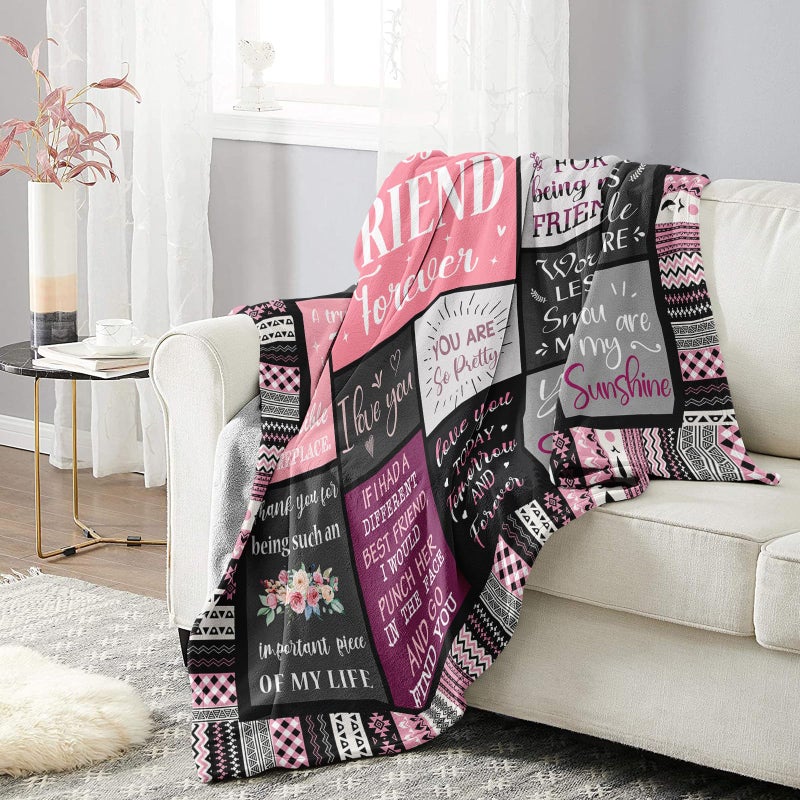 Ivivis Best Friend Birthday Gifts for Women  Friendship Gifts for Best Friend Woman  Best Friend Christmas BFF Gifts  Best Friend Long Distance Gifts  Soul Sister Bestie Gifts Throw Blanket 60""X50"" - Image 4