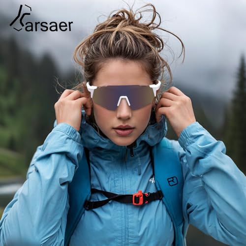 Karsaer Cycling Sport Sunglasses Mens UV400 Non-fogging Lens Goggles for Bicycle Fishing Baseball Running Cycling Golf E1386 - Image 2