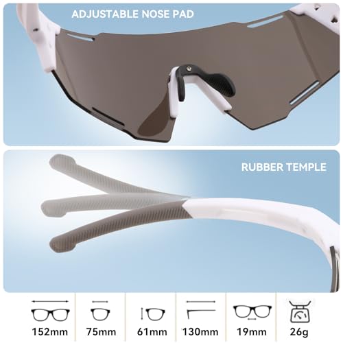 Karsaer Cycling Sport Sunglasses Mens UV400 Non-fogging Lens Goggles for Bicycle Fishing Baseball Running Cycling Golf E1386 - Image 5