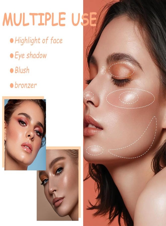 Aaiffey 8 Colors Nude Eyeshadow Palette,Gold Glitter Eye Shadow Blendable Cream Eyeshadow For Eye Highlighter Pink Makeup Shade Soft Powder,Highly Pigmented,Long Lasting (#02) - Image 4