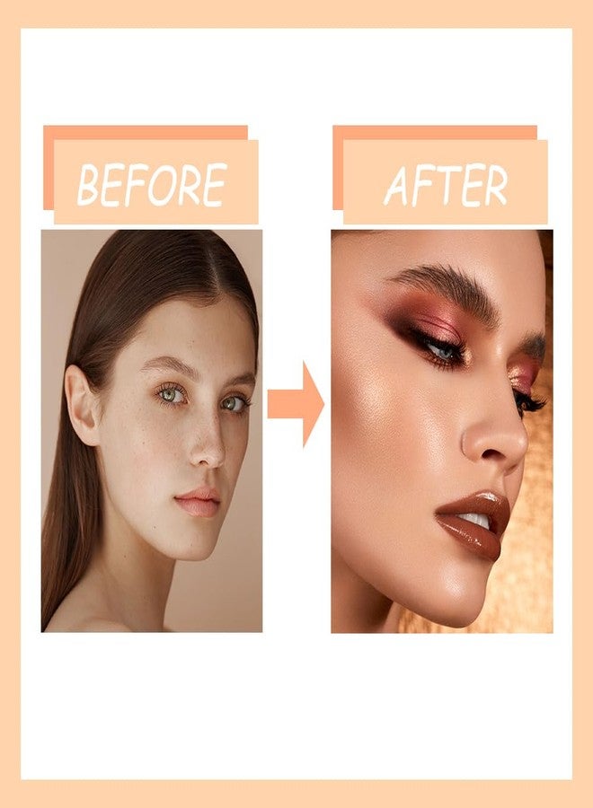Aaiffey 8 Colors Nude Eyeshadow Palette,Gold Glitter Eye Shadow Blendable Cream Eyeshadow For Eye Highlighter Pink Makeup Shade Soft Powder,Highly Pigmented,Long Lasting (#02) - Image 3