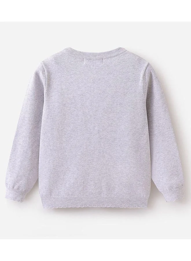 Mark & Mia Mark & Mia Full Sleeves Embellished Winter Party Top - Grey