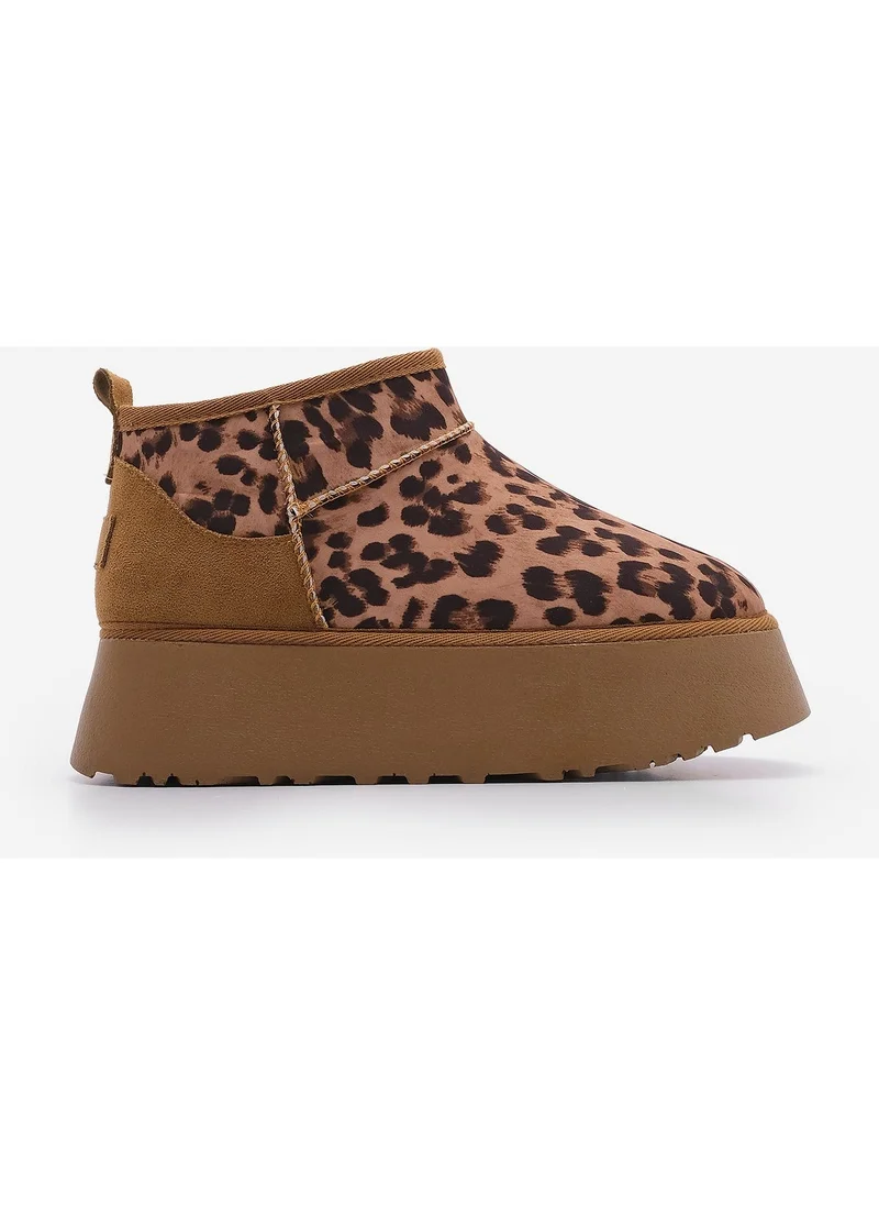 مارجين Women's Thick Sole Fur Half Boots Tefis