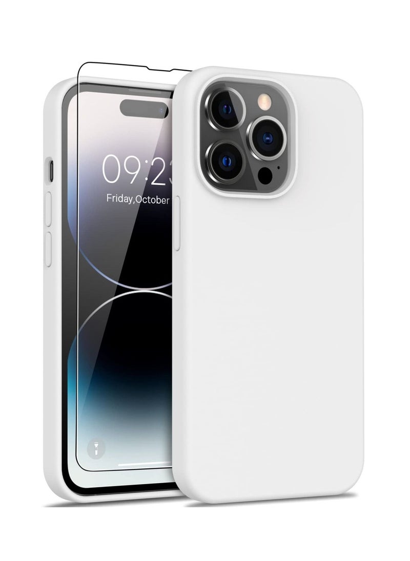 Houmt iPhone 14 Pro Case with 2 Pack Screen Protectors Liquid Silicone Ultra Slim Shockproof Protective Case Cover for iPhone 14 Pro Soft Anti Scratch Microfiber Lining 6.1 inch  - Image 1