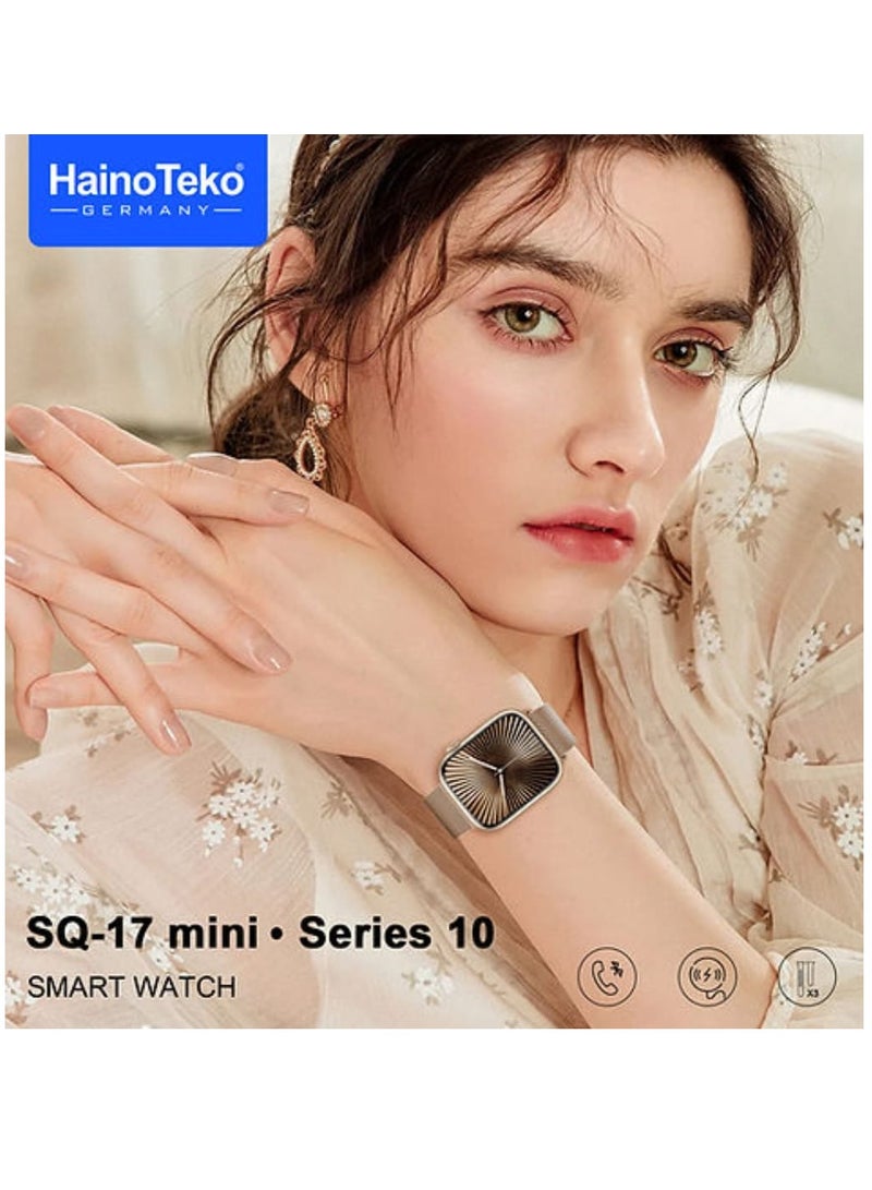 هينو تيكو ساعة ذكية SQ-17 Mini Series 10 مزودة بشاشة AMOLED و3 أزواج من الأشرطة وشاحن لاسلكي متعدد الألوان - Image 2