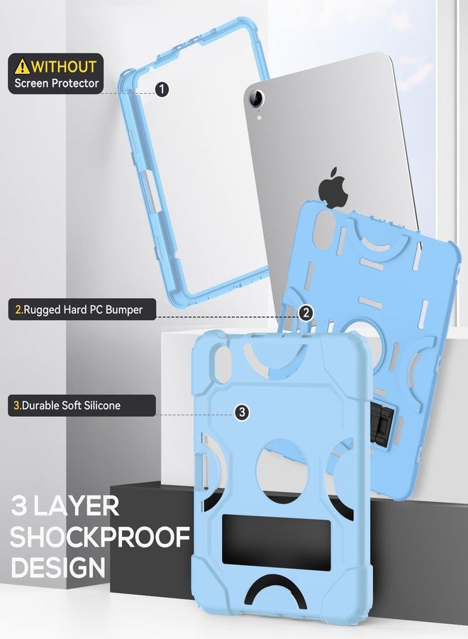cantis جراب كانتيس لجهاز iPad Mini 7 A17 Pro 2024/ iPad Mini 6 2021 مقاس 8.3 بوصة، غطاء متين مقاوم للصدمات لجهاز iPad Mini من الجيل السابع/السادس مقاس 8.3 بوصة مع حامل قلم، لون أزرق سماوي - Image 4