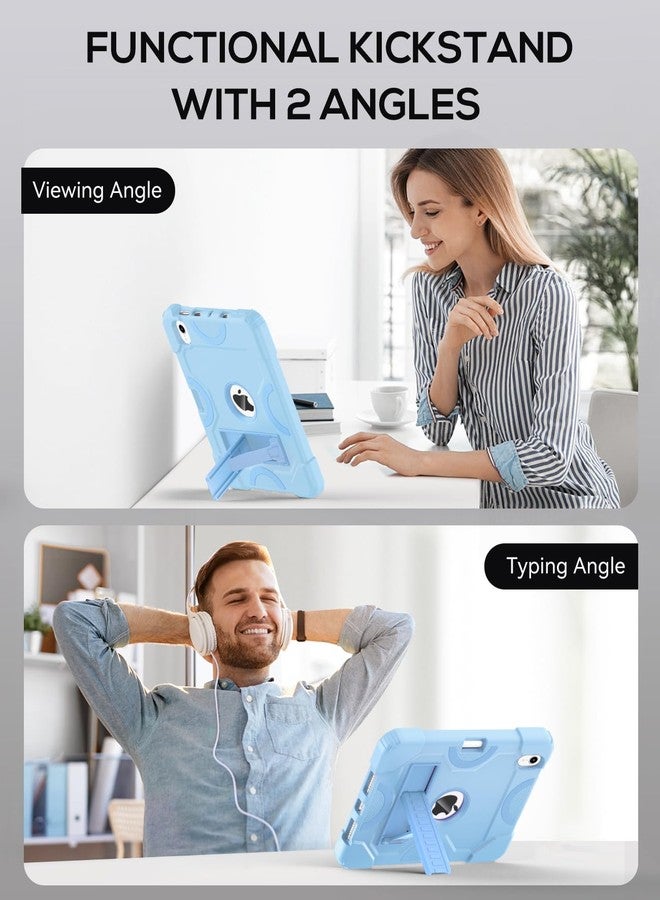 cantis جراب كانتيس لجهاز iPad Mini 7 A17 Pro 2024/ iPad Mini 6 2021 مقاس 8.3 بوصة، غطاء متين مقاوم للصدمات لجهاز iPad Mini من الجيل السابع/السادس مقاس 8.3 بوصة مع حامل قلم، لون أزرق سماوي - Image 3
