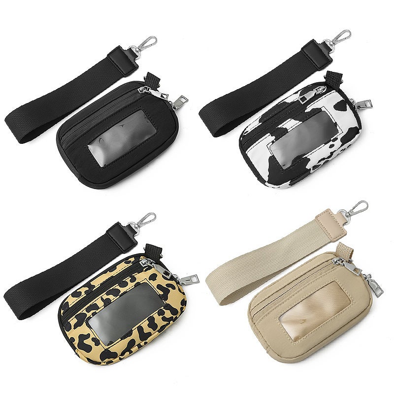 Wholesale Simple Wind Waterproof Nylon Small Purse Multi-function Card Case Keychain Women Coin Coin Purse - Image 5