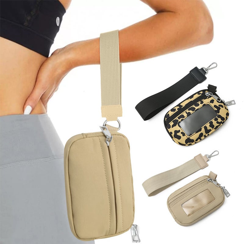 Wholesale Simple Wind Waterproof Nylon Small Purse Multi-function Card Case Keychain Women Coin Coin Purse - Image 4