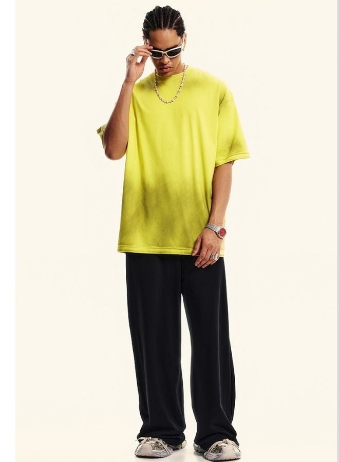 Mei Stylish Men's and Women's Casual Breathable Loose Shoulder Oversize Short Sleeve Crew Neck T-shirt - Image 5