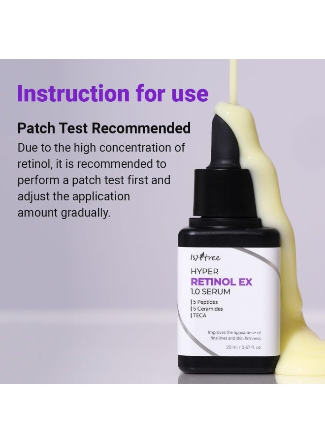 IsNtree Hyper Retinol EX 1.0 Serum 20ml | 5 Peptides | 5 Cermaides | Helps Reduce Fine Lines - Image 3