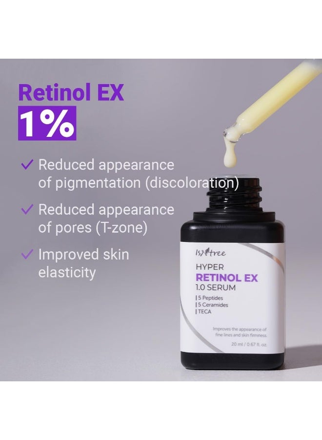 IsNtree Hyper Retinol EX 1.0 Serum 20ml | 5 Peptides | 5 Cermaides | Helps Reduce Fine Lines - Image 4