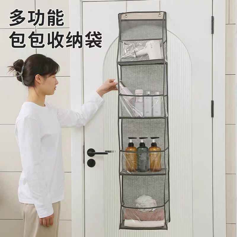 Door Storage Bag Hanging Bag Bag Layered Sundries Dormitory Artifact Household Wall-Mounted Visual Non-Woven Bathroom Protection - Image 3