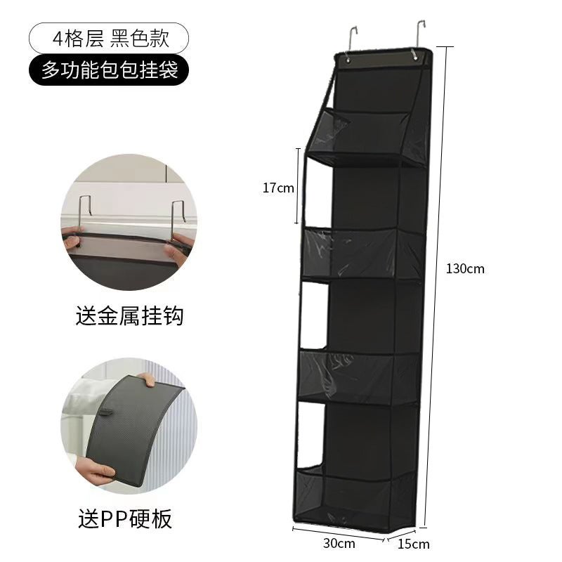 Door Storage Bag Hanging Bag Bag Layered Sundries Dormitory Artifact Household Wall-Mounted Visual Non-Woven Bathroom Protection - Image 1