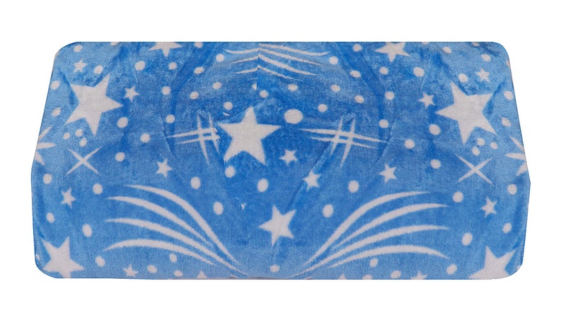 Fancy Walas Presents Velvet Fur Flannel AC Blanket 500 TC Double Bed Winter Blanket (Blue Star Print, King), Lightweight, Pack Of 1 - Image 4