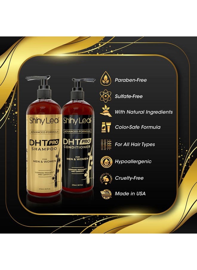 Shiny Leaf - DHT Pro Shampoo and Conditioner Advanced Formula with Procapil and Capixyl, DHT Blockers and Natural Extracts, Hair Loss Solution for Men and Women, Stimulates Follicles, Prevents Thinning Hair - Image 1
