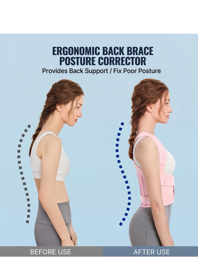 Lee Yon Back Brace and Posture Corrector for Women and Men Back Straightener Posture Corrector Scoliosis and Hunchback Correction Back Pain Spine Corrector Support Adjustable Posture Trainer (Size M, Black)  - Image 4