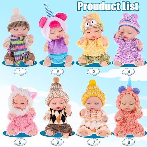 dollbie 8 Pack Mini Baby Dolls 4 inch Animal Theme Lifelike Baby Dolls for Girls - Image 5